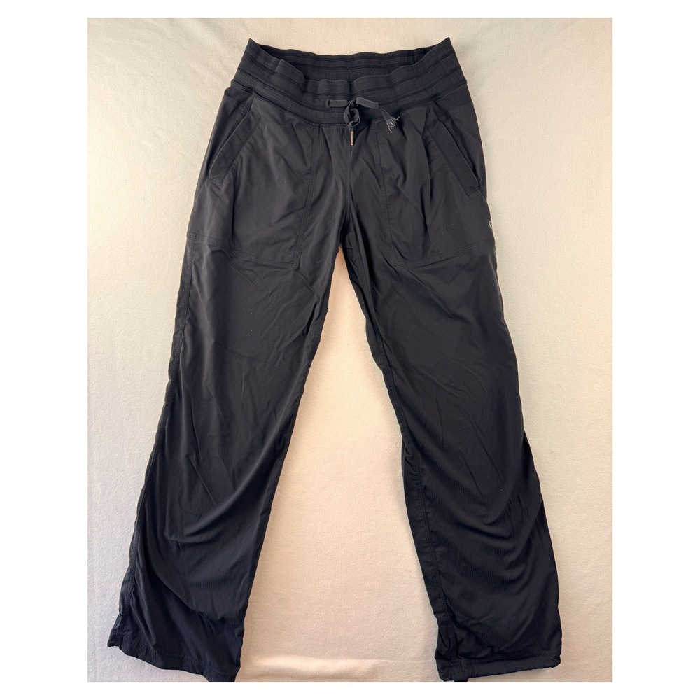 Lululemon Black Drawstring Pants Women's Approx Small Wide Leg Yoga